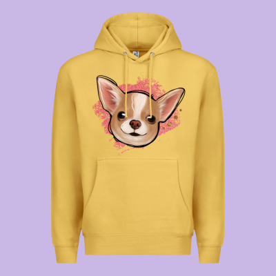 Chihuahua Pink Glitter Premium Hoodie Designed By Jasminsmagicworld