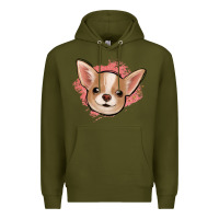 Army Green chihuahua pink glitter Premium Hoodie - Jasminsmagicworld