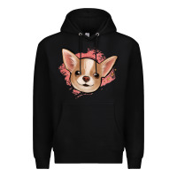 Black chihuahua pink glitter Premium Hoodie - Jasminsmagicworld
