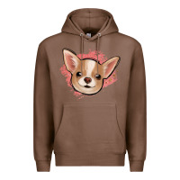 Chestnut chihuahua pink glitter Premium Hoodie - Jasminsmagicworld
