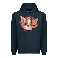 Navy chihuahua pink glitter Premium Hoodie - Jasminsmagicworld