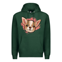 Sports Green chihuahua pink glitter Premium Hoodie - Jasminsmagicworld