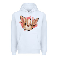White chihuahua pink glitter Premium Hoodie - Jasminsmagicworld