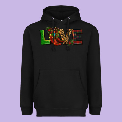 Christmas Boots Love Heavyweight Hoodie Designed By Ranaportraitstore