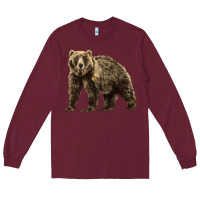 Burgundy Brown Bear Long Sleeve Tee - LillyAllenDesigns