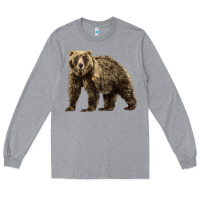 Heather Grey Brown Bear Long Sleeve Tee - LillyAllenDesigns
