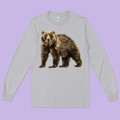 Brown Bear Long Sleeve Tee Designed By Lillyallendesigns