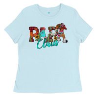 Baby Blue Papa Claus Ladies Tee - CowhideDigitalArt