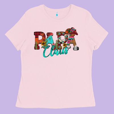 Papa Claus Ladies Tee Designed By Cowhidedigitalart