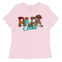 Bubblegum Pink Papa Claus Ladies Tee - CowhideDigitalArt