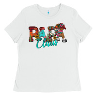 White Papa Claus Ladies Tee - CowhideDigitalArt