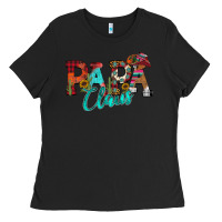 Black Papa Claus Ladies Tee - CowhideDigitalArt