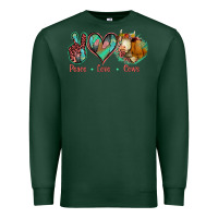Sports Green Peace Love Cows Premium Sweatshirt - Jasminsmagicworld