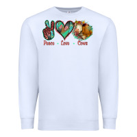 White Peace Love Cows Premium Sweatshirt - Jasminsmagicworld