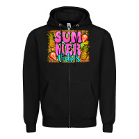 Black summer vibes leopard background Zipper Hoodie - Jasminsmagicworld