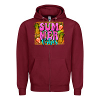 Burgundy summer vibes leopard background Zipper Hoodie - Jasminsmagicworld