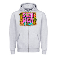 Heather Grey summer vibes leopard background Zipper Hoodie - Jasminsmagicworld