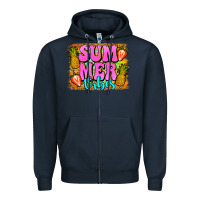 Navy summer vibes leopard background Zipper Hoodie - Jasminsmagicworld
