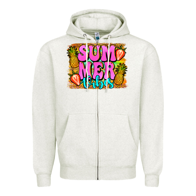 Summer Vibes Leopard Background Zipper Hoodie by Jasminsmagicworld | Teevron