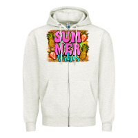 Oatmeal Heather summer vibes leopard background Zipper Hoodie - Jasminsmagicworld