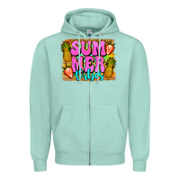 Seafoam summer vibes leopard background Zipper Hoodie - Jasminsmagicworld