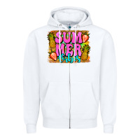 White summer vibes leopard background Zipper Hoodie - Jasminsmagicworld
