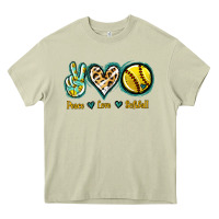 Mossy Peace Love Softball Heavy Core Tee - Jasminsmagicworld