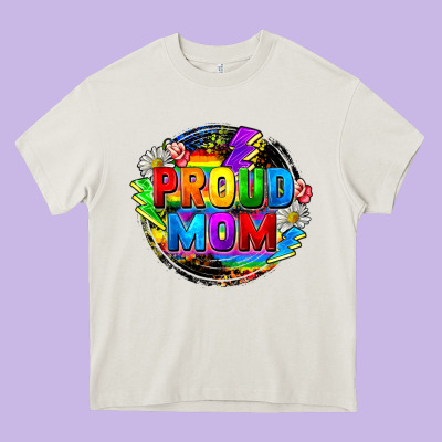 Proud Mom Lgbt Heavy Core Tee Designed By Fadigitalartstudio