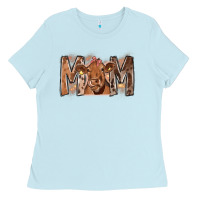 Baby Blue Rodeo Mom Cow Ladies Tee - CowhideDigitalArt