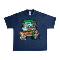 Navy Happy Easter Urban Heavy Tee - CowhideDigitalArt