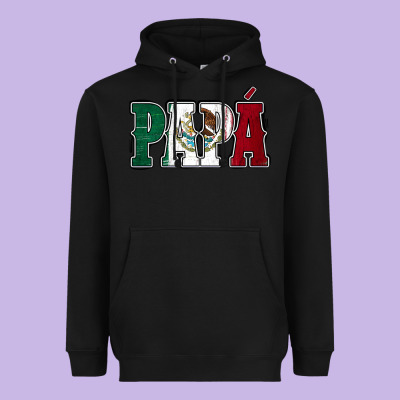 Mexican Flag Papá Heavyweight Hoodie Designed By Jasminsmagicworld