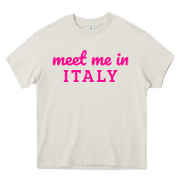 Cream meet me in italy Heavy Core Tee - DesigneFamous