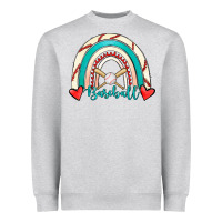 Heather Grey Baseball Rainbow Heavyweight Sweatshirt - RanaPortraitStore