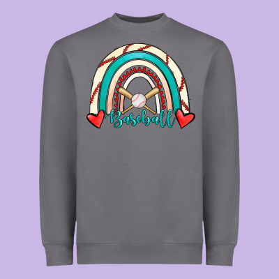 Baseball Rainbow Heavyweight Sweatshirt Designed By Ranaportraitstore