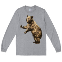Heather Grey Brown Bear Cub Long Sleeve Tee - LillyAllenDesigns
