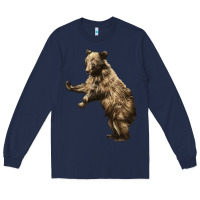 Navy Brown Bear Cub Long Sleeve Tee - LillyAllenDesigns