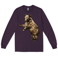 Plum Brown Bear Cub Long Sleeve Tee - LillyAllenDesigns