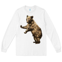White Brown Bear Cub Long Sleeve Tee - LillyAllenDesigns