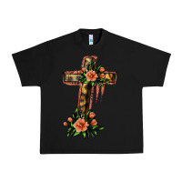 Black Flower Cross Urban Heavy Tee - Jasminsmagicworld