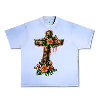 Grape Ice Flower Cross Urban Heavy Tee - Jasminsmagicworld