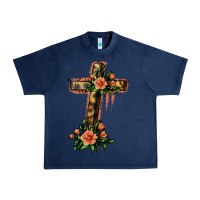Navy Flower Cross Urban Heavy Tee - Jasminsmagicworld