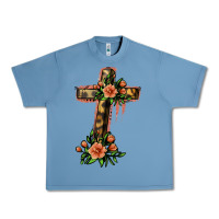 Pebble Blue Flower Cross Urban Heavy Tee - Jasminsmagicworld