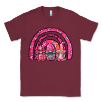 Burgundy breast cancer rainbow gnomes Classic Tee - FaDigitalArtStudio