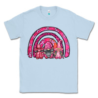 Dusty Blue breast cancer rainbow gnomes Classic Tee - FaDigitalArtStudio