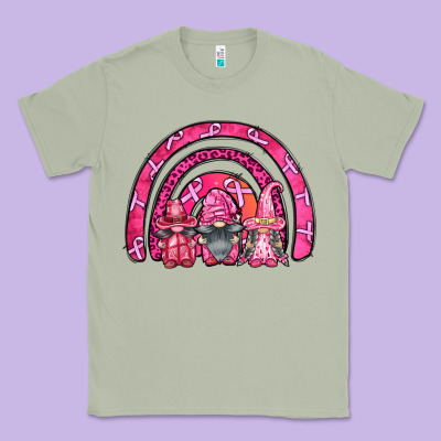 Breast Cancer Rainbow Gnomes Classic Tee Designed By Fadigitalartstudio