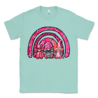 Seafoam breast cancer rainbow gnomes Classic Tee - FaDigitalArtStudio