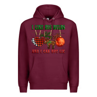 Burgundy i like big bulbs and i can not lie Premium Hoodie - BarkalooDesign