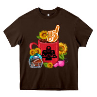 Chocolate Brown Western Football Coffee cup Heavy Core Tee - FaDigitalArtStudio
