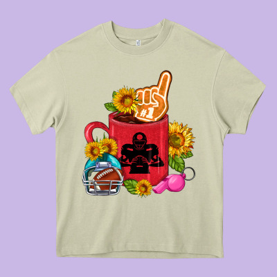 Western Football Coffee Cup Heavy Core Tee Designed By Fadigitalartstudio