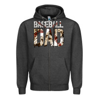 Charcoal Heather no background baseball dad Zipper Hoodie - Jasminsmagicworld